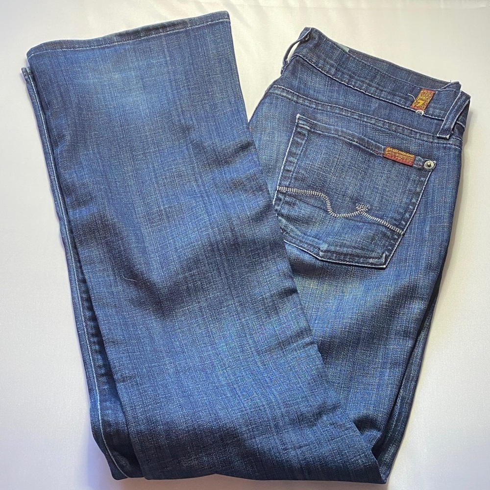 7 For All Mankind Straight Leg Jeans in Deep Blue